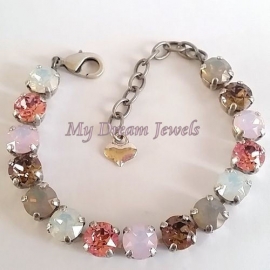 Armband Rose Opal en Greige met Swarovski Crystal