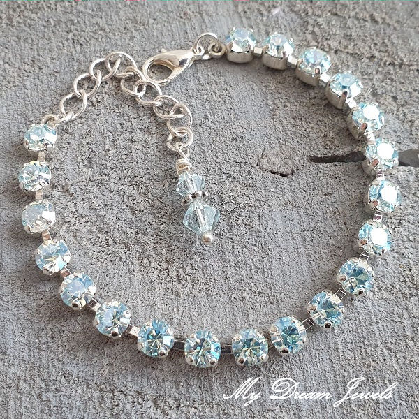 Armband " Ice Blue Moon " met Swarovski