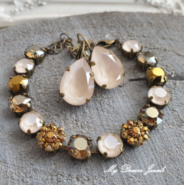 Armband  Ivory Gold Bronze met Swarovski Crystal
