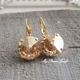 Oorbellen Rivoli Vision met  Swarovski " Golden Shadow"