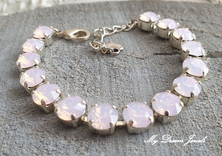 Armband Alison" Rose Water Opal "met Swarovski Crystal