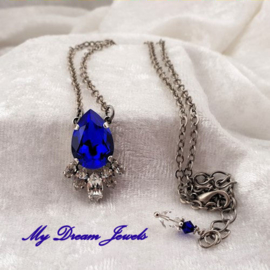 Luxe Ketting met Swarovski Majestic Blue/Crystal