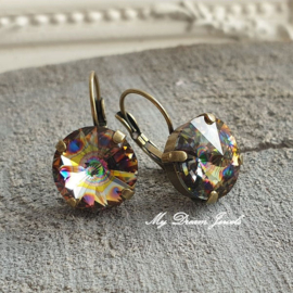 Oorbellen Rivoli met Swarovski Crystal Peacock Eye