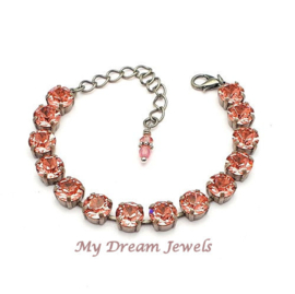 Armband Alison met Swarovski "Rose Peach " Maat M