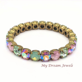 Stretch Armband Violet & Chrysolite met Swarovski Crystal