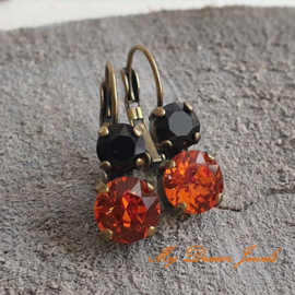 Oorbellen Lara " Halloween Sparkle " met Swarovski Crystal