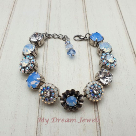 Luxe Armband  "Fairy Lily Blue " met Swarovski Crystal