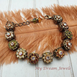 Armband Autumn Dreams met Vintage Swarovski Crystal Flower