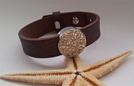 Cuoio Armband met Swarovski Crystal Golden Shadow