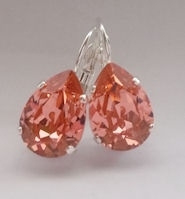 Oorbellen Belle met Swarovski druppel " Rose Peach"