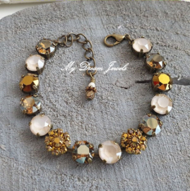 Armband  Ivory Gold Bronze met Swarovski Crystal