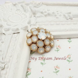 Vintage Swarovski Flower Component White Opal