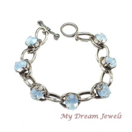 Armband met Vintage Swarovski Crystal Givre Light Blue