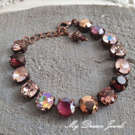 Armband Alison  "Burgundy Winter Touch " met Swarovski Crystal