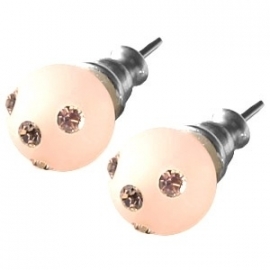 Polaris Oorstekers Light Peach met Swarovski