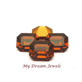 Vintage Swarovski 4600 Octagon Smoked Topaz 12x10mm/2 st