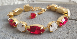 Armband Amy "Red Crystal Ice " met o.a. Swarovski Crystal