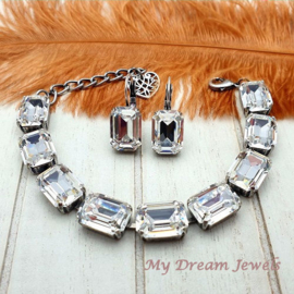 Armband Clear Crystal met Vintage Swarovski Octagon