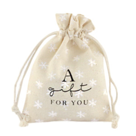 Sieraad cadeau zakje  "A gift for you" snowflake