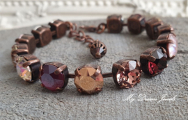 Armband Alison  "Burgundy Winter Touch " met Swarovski Crystal