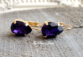 Oorbellen Belle met Swarovski Druppel "Purple Velvet"