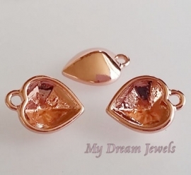 DQ Hanger Hart voor Swarovski Hart 11x10mm "Rose Gold"