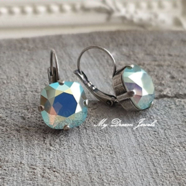 Oorbellen Square met Swarovski Pacific Opal AB