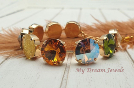 Armband Autumn Mix Golden Topaz & Green met o.a. Swarovski Crystal