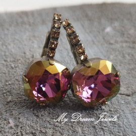 Luxe Oorbellen Square met Swarovski Lilac Shadow