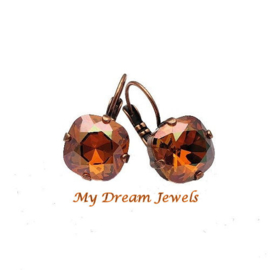 Oorbellen Square met Swarovski Crystal Copper