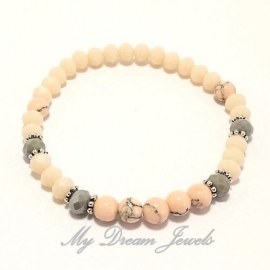 Armbandje met facetkralen Soft Peach