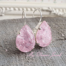Oorbellen Anne " Crystal Light Pink Crushed "