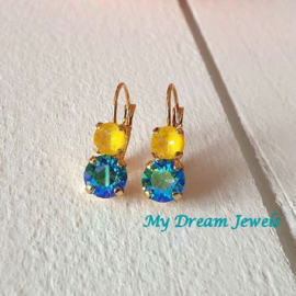 Armband Alison "Summer Sunshine Yellow/Turquoise" met Swarovski Crystal