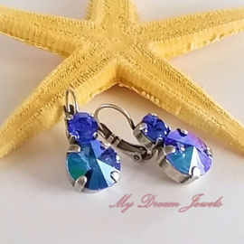Oorbellen met Swarovski Sapphire & Sapphire GB