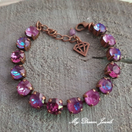 Armband Alison " Burgundy Orchide  " met Swarovski Crystal