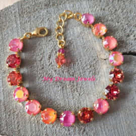 Armband Alison "  Indian Coral Delite " met Swarovski Crystal