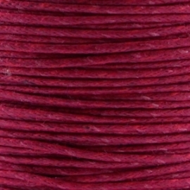 Waxkoord 1mm Aubergine Red prijs per meter