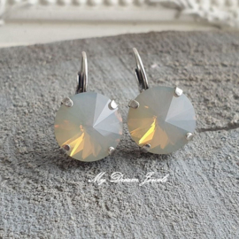 Oorbellen Rivoli met Swarovski Light Grey Opal