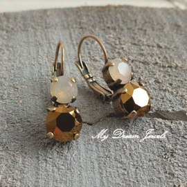 Oorbellen Lara met Swarovski "Golden Autumn "