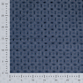linnen melange denim ( jeansblauw) broderie