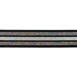 Regenboog glitter elastiek