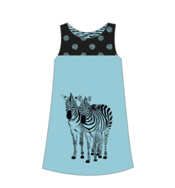 zebra blauw
