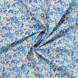 katoen kleine bloem blauw