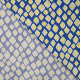 Ikat blauw - geel