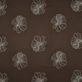 linnen/viscose geborduurde bloemen