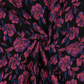 jaquard flowers dark cobalt