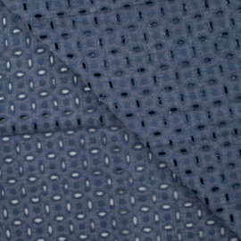linnen melange denim ( jeansblauw) broderie