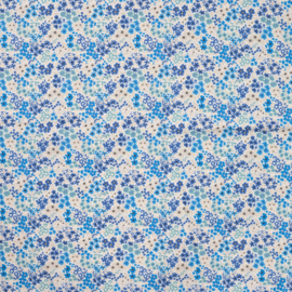 katoen kleine bloem blauw