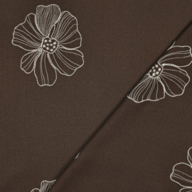 linnen/viscose geborduurde bloemen