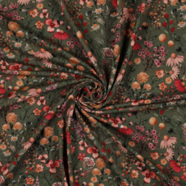 digital flowers army green Poppy